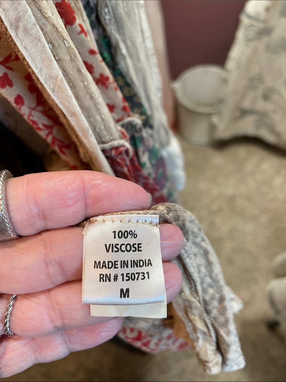 Boho Patchwork Duster Jacket in Beige and Floral Mix Young Threads - Picture 3 of 16